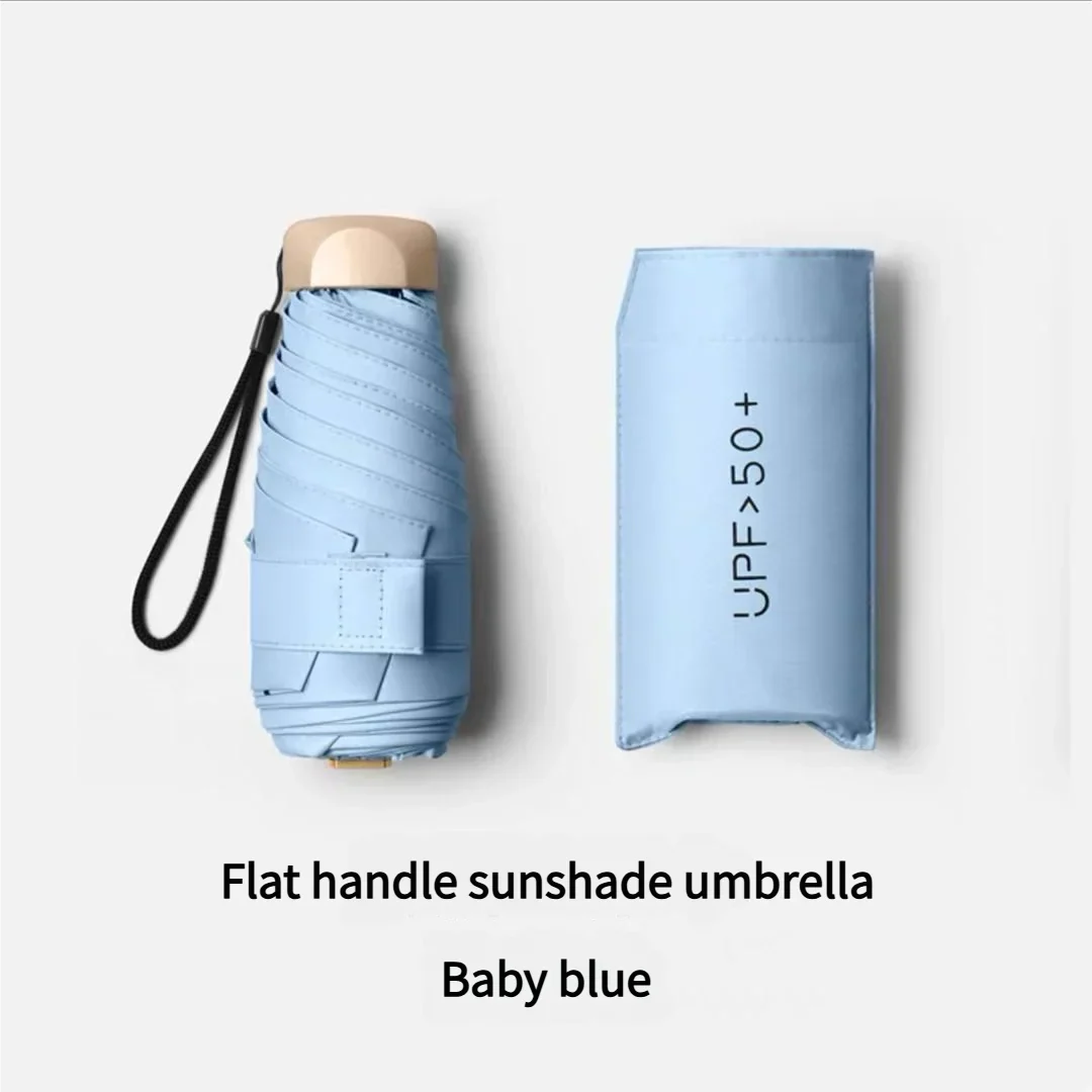 Mini Sun Umbrella Small Pocket Rain Umbrella Vinyl Folding UV Ultraviolet Protection Sun Shade Pocket Parasol Capsule