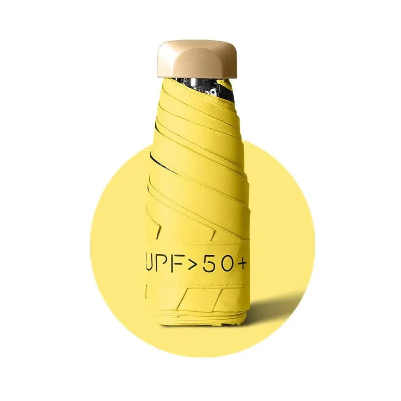 Mini Sun Umbrella Small Pocket Rain Umbrella Vinyl Folding UV Ultraviolet Protection Sun Shade Pocket Parasol Capsule