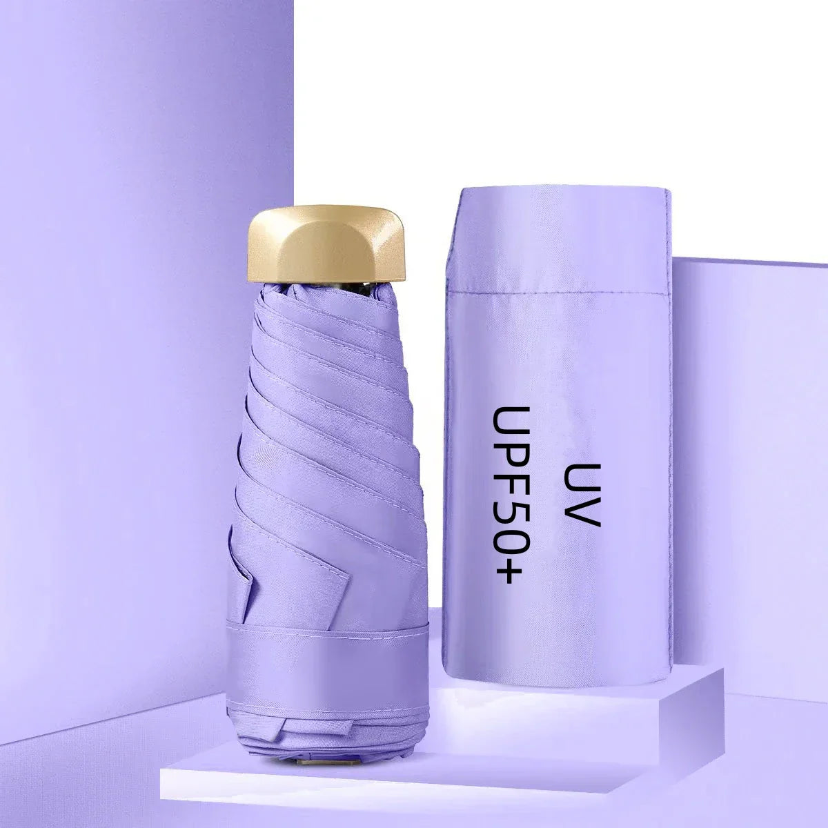 Mini Sun Umbrella Small Pocket Rain Umbrella Vinyl Folding UV Ultraviolet Protection Sun Shade Pocket Parasol Capsule