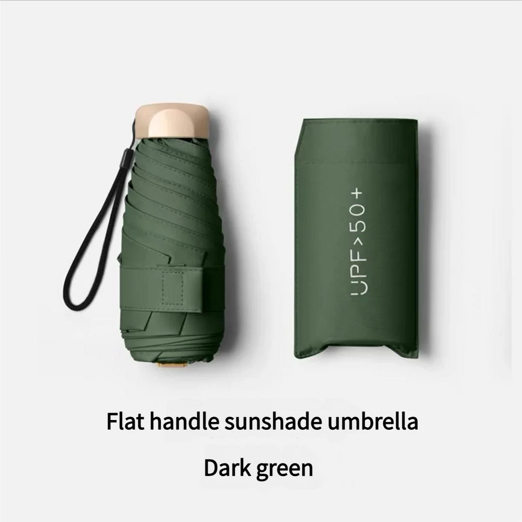 Mini Sun Umbrella Small Pocket Rain Umbrella Vinyl Folding UV Ultraviolet Protection Sun Shade Pocket Parasol Capsule