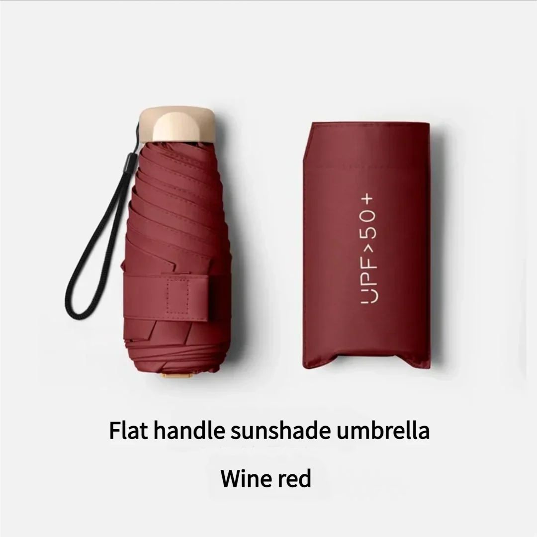 Mini Sun Umbrella Small Pocket Rain Umbrella Vinyl Folding UV Ultraviolet Protection Sun Shade Pocket Parasol Capsule
