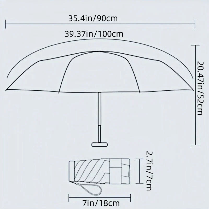 Mini Sun Umbrella Small Pocket Rain Umbrella Vinyl Folding UV Ultraviolet Protection Sun Shade Pocket Parasol Capsule